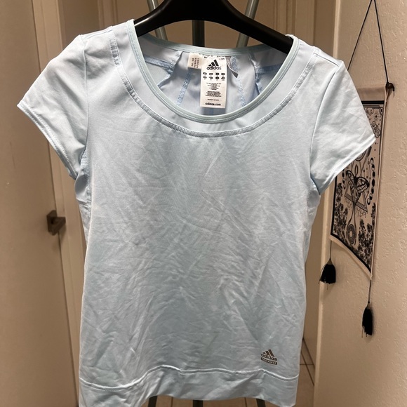 adidas Tops - adidas Pale Blue Short Sleeve Performance Tee